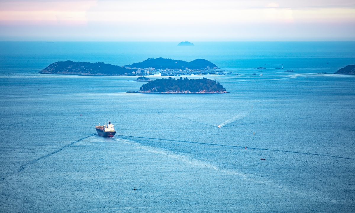 A view of the Taiwan Straits is seen from Xiamen port, in East China's Fujian Province. Photo:IC 