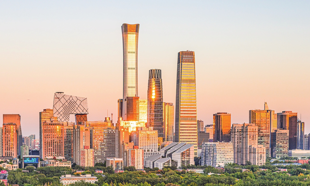 A view of the skyline of Beijing's CBD area. Photo: VCG