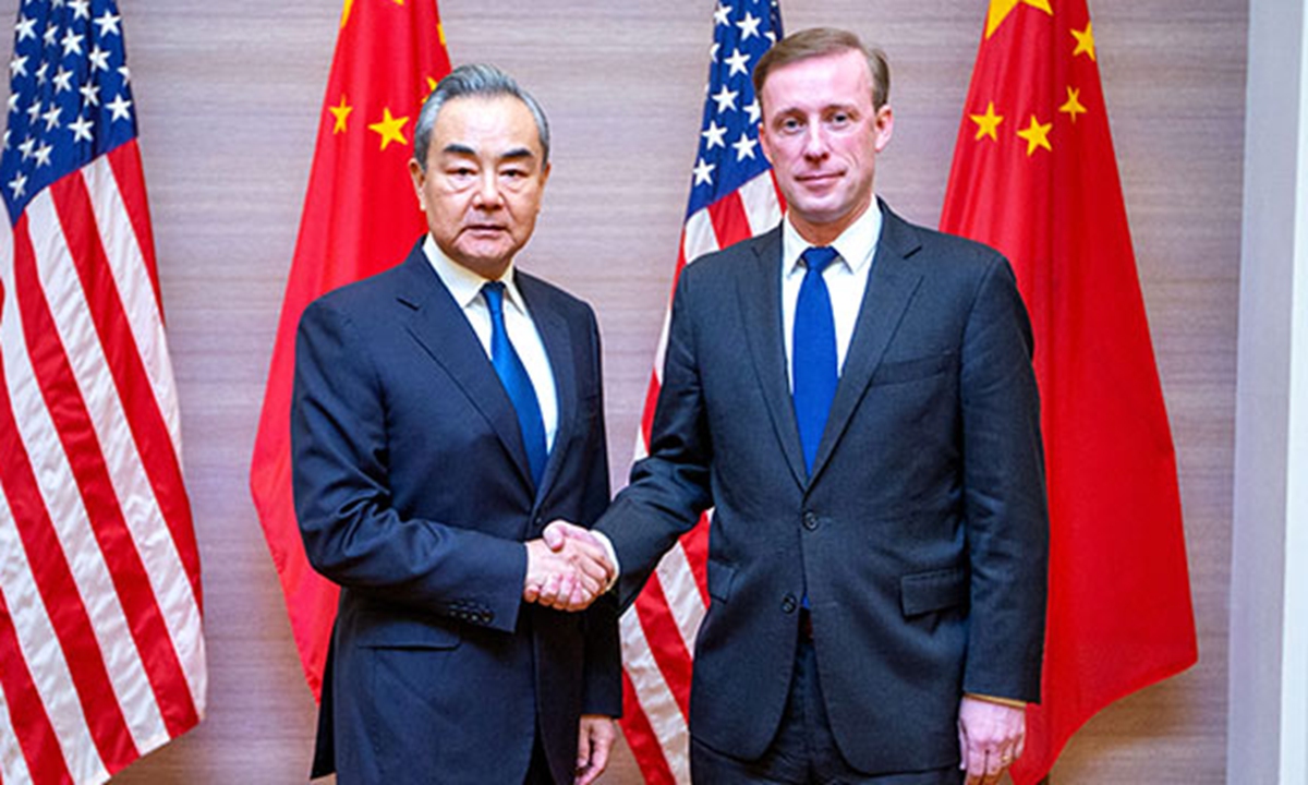 Senior Chinese and US diplomats Wang Yi and Jake Sullivan meet in Bangkok, Thailand. Photo: Chinese Foreign Ministry 